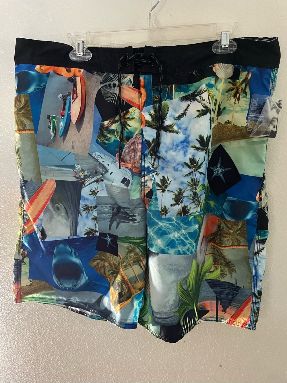 Joe Boxer Multicolor Tropical Photo-Collage Swim Board Shorts